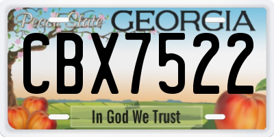 GA license plate CBX7522