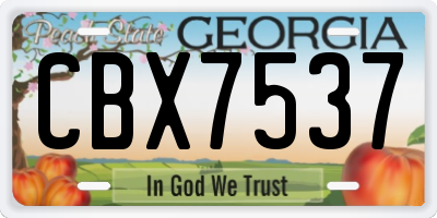 GA license plate CBX7537
