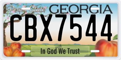 GA license plate CBX7544
