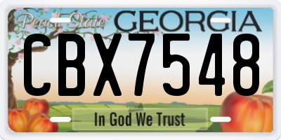 GA license plate CBX7548