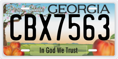 GA license plate CBX7563