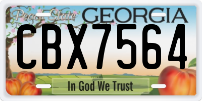 GA license plate CBX7564