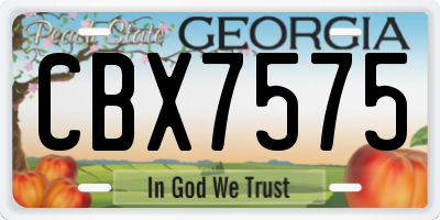 GA license plate CBX7575