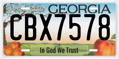 GA license plate CBX7578