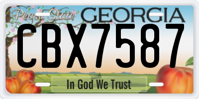 GA license plate CBX7587