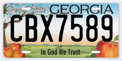 GA license plate CBX7589