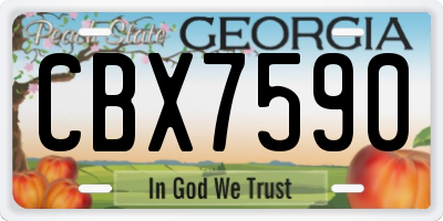 GA license plate CBX7590