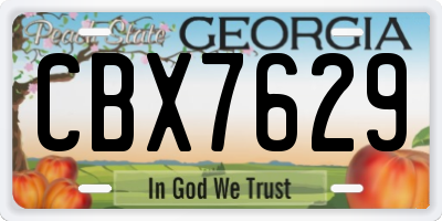 GA license plate CBX7629