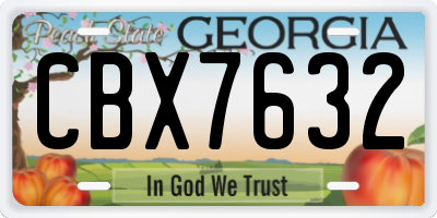 GA license plate CBX7632