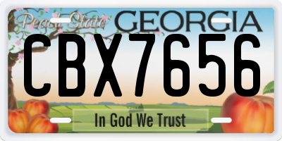 GA license plate CBX7656