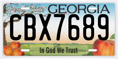 GA license plate CBX7689