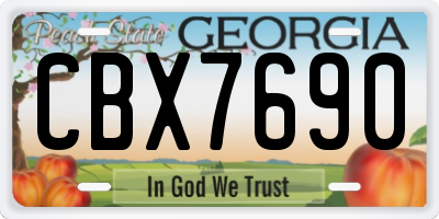GA license plate CBX7690