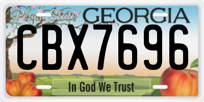 GA license plate CBX7696