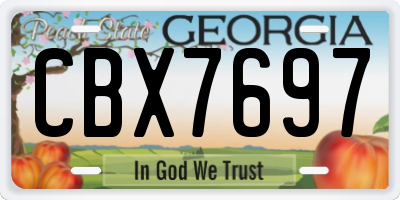 GA license plate CBX7697