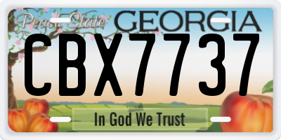 GA license plate CBX7737