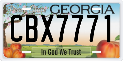 GA license plate CBX7771