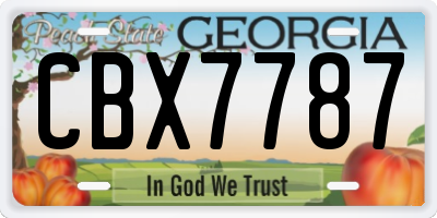 GA license plate CBX7787