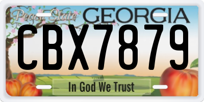 GA license plate CBX7879
