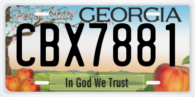 GA license plate CBX7881