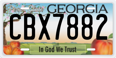 GA license plate CBX7882