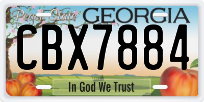 GA license plate CBX7884