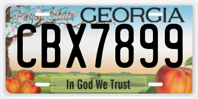 GA license plate CBX7899