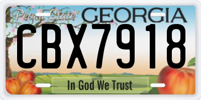 GA license plate CBX7918