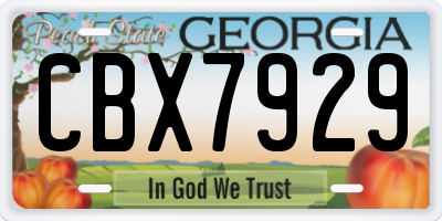 GA license plate CBX7929