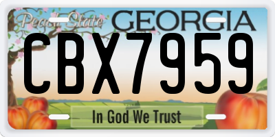 GA license plate CBX7959