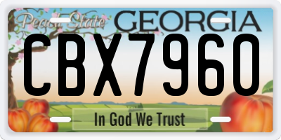 GA license plate CBX7960