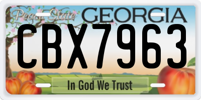 GA license plate CBX7963