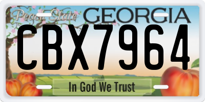 GA license plate CBX7964