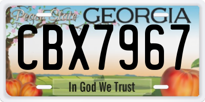 GA license plate CBX7967