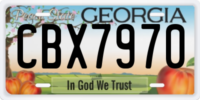 GA license plate CBX7970