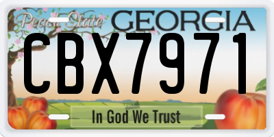 GA license plate CBX7971