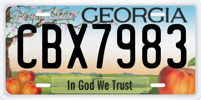 GA license plate CBX7983