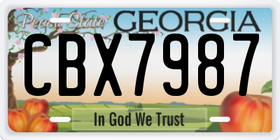 GA license plate CBX7987