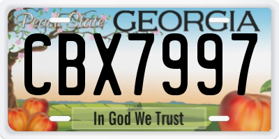 GA license plate CBX7997