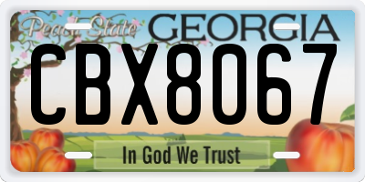 GA license plate CBX8067