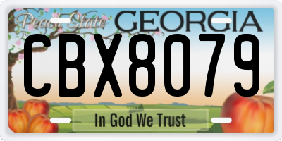 GA license plate CBX8079