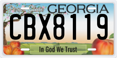 GA license plate CBX8119