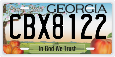 GA license plate CBX8122