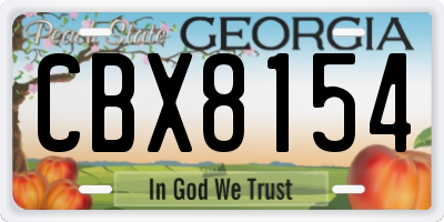 GA license plate CBX8154