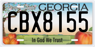 GA license plate CBX8155