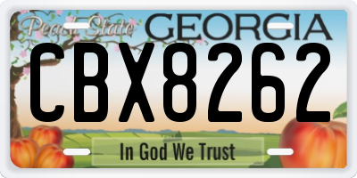 GA license plate CBX8262