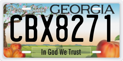 GA license plate CBX8271