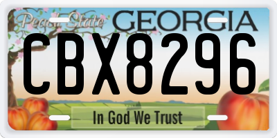 GA license plate CBX8296