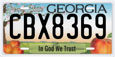 GA license plate CBX8369