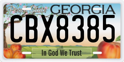 GA license plate CBX8385