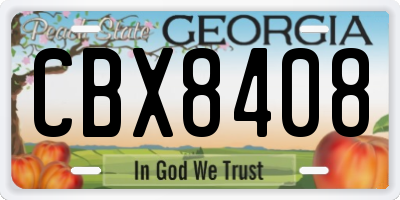 GA license plate CBX8408